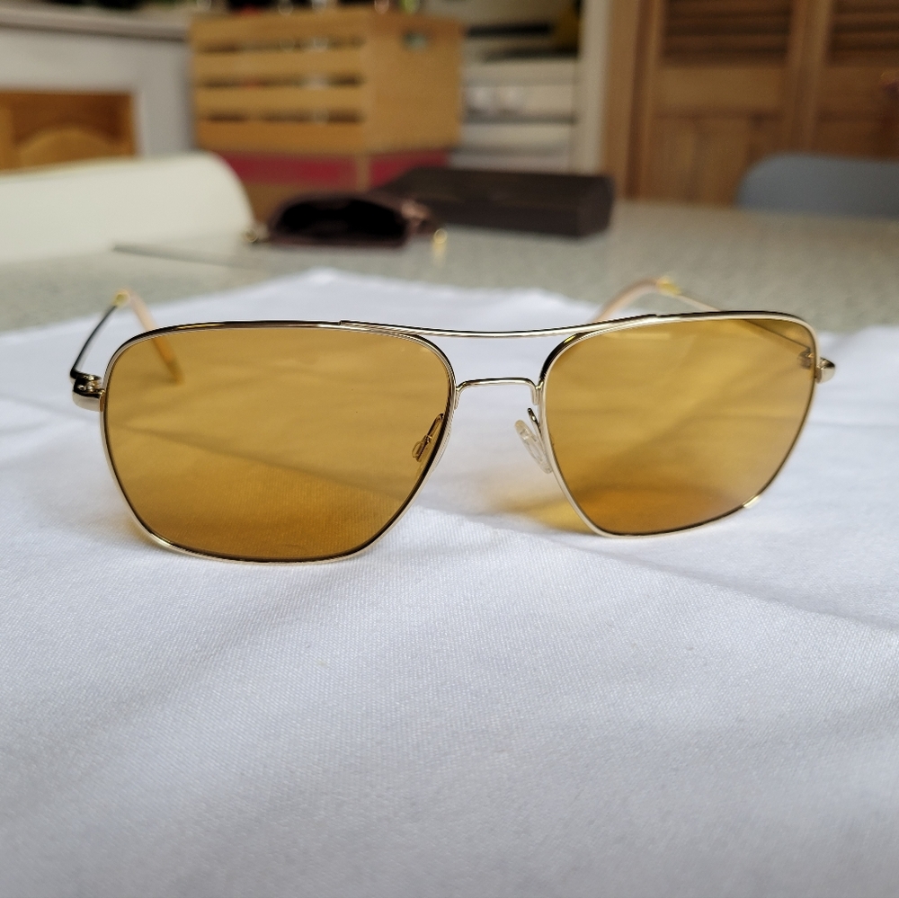 Oliver Peoples OV1150S Clifton 503585 Gold Frame / Cognac Lenses 58mm New